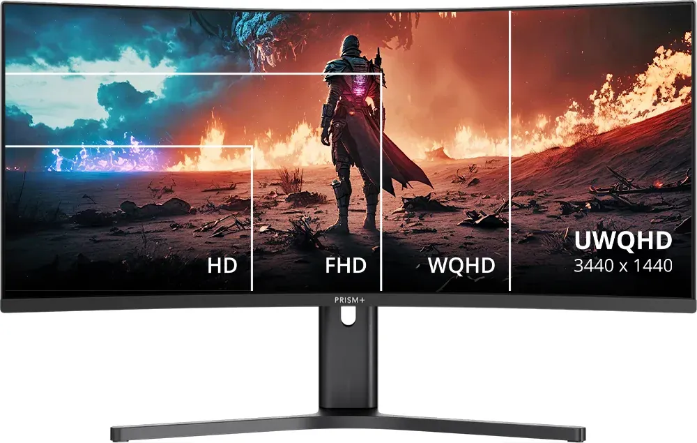 PRISM+ X340 PRO 34" UWQHD Ultrawide 180Hz/200Hz Curved Gaming Monitor