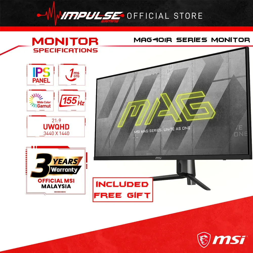 MSI MAG401QR 39.5" IPS 155Hz Ultrawide Gaming Monitor