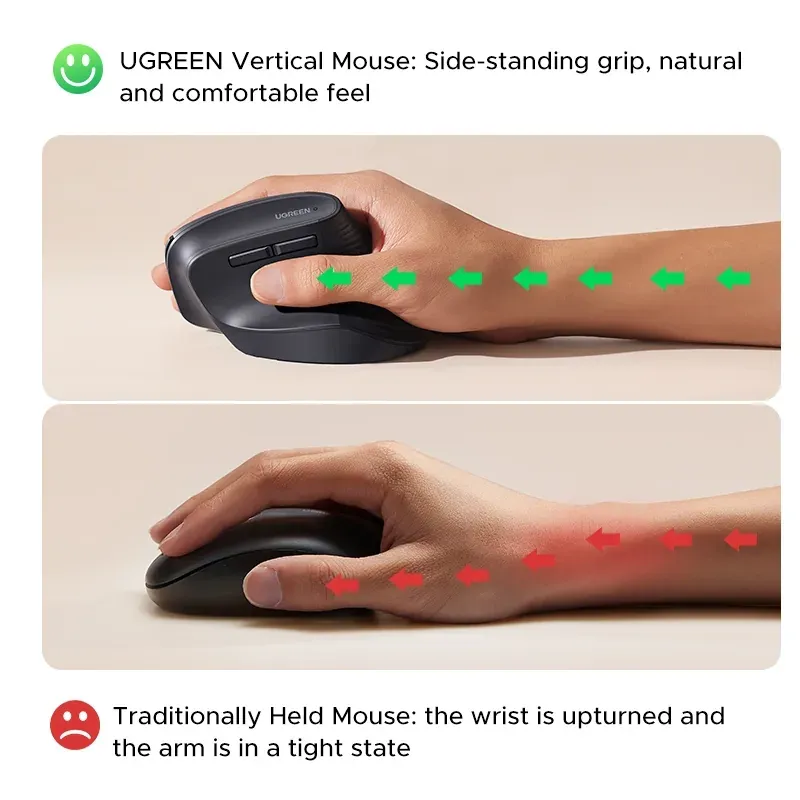 UGREEN 2.4G Wireless Vertical Ergonomic Mouse