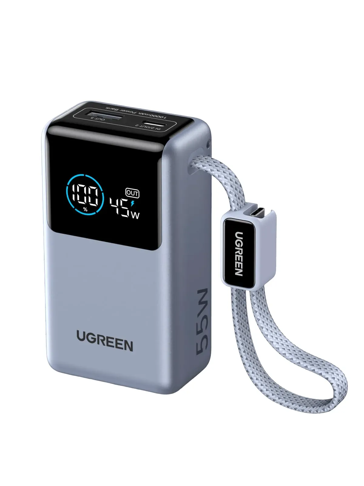 UGREEN Nexode Power Bank 10,000mAh with Built-in USB-C Cable