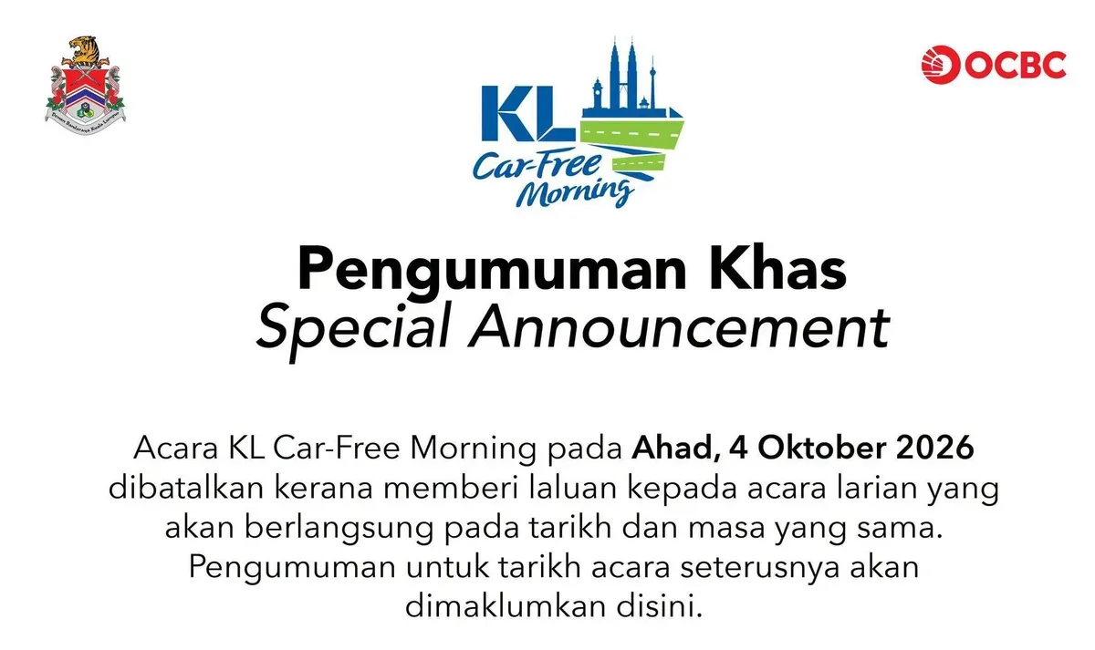 KL Car Free Morning Cancelled This Sunday for KLSCM 2026